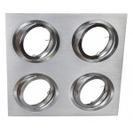 Foco basculante cuadrado empotrar Aluminio texturizado, para 4 Lámparas AR111/QR111